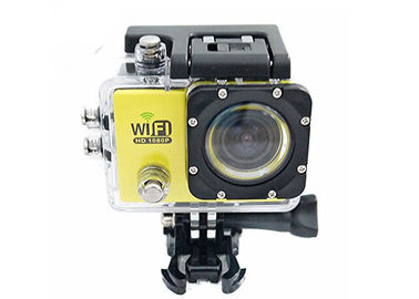 Gelbe wasserdichte Kamera P2P-Sport-HD DV mit abnehmbarer Batterie 900mA